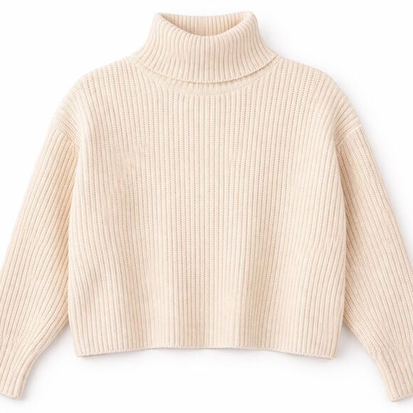Pookie & Sebastian Sweaters - Elegant Cream Turtle Neck Sweater